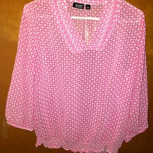 Pink and white blouse